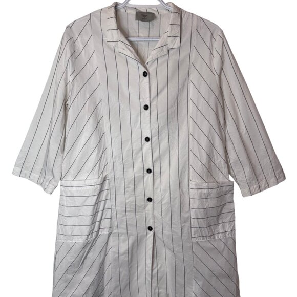 Chalet Et Ceci white striped button-up jacket US M - Picture 1 of 7